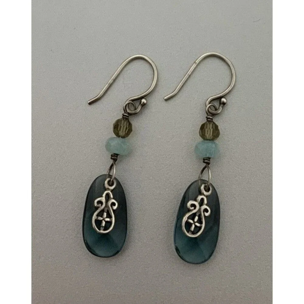 Silpada Sterling Silver 'Evening Tide' Dangle Blue Crystal Earrings W2435